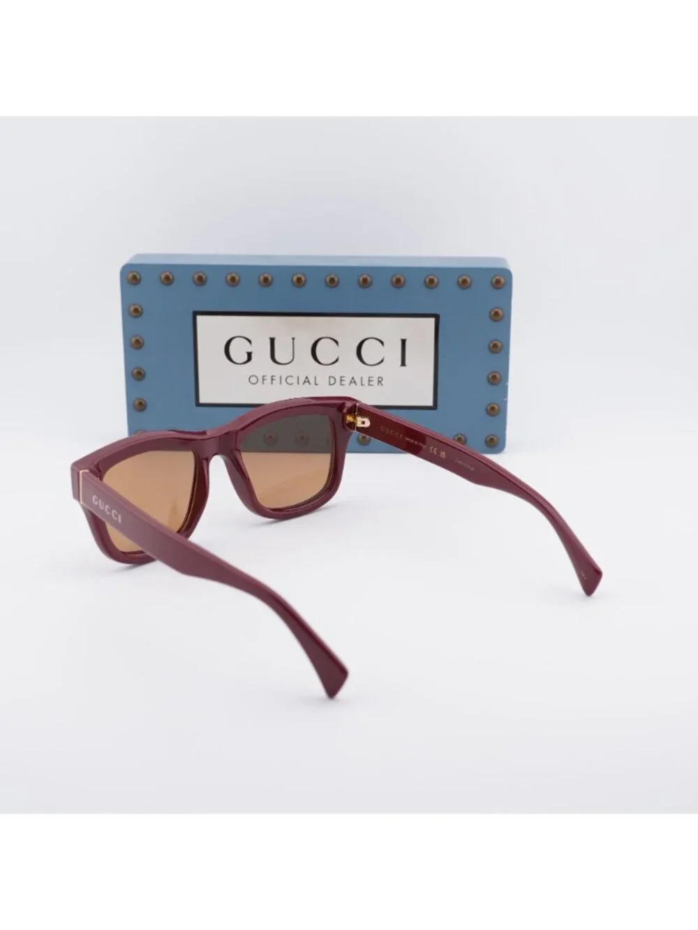 Gucci GG1135S 003 Square Sunglasses - Burgundy / Brown